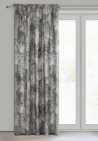 Dekorační vzorovaný závěs s řasící páskou JOLANTA stříbrná 140x270 cm (cena za 1 kus) MyBestHome