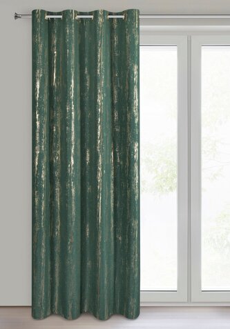 Dekorační vzorovaný závěs s kroužky SULIKA zelená 140x250 cm (cena za 1 kus) MyBestHome