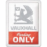 Plechová cedule Vauxhall - Parking Only, 15 x 20 cm