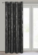 Dekorační vzorovaný závěs s kroužky SULIKA černá 140x250 cm (cena za 1 kus) MyBestHome