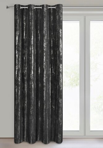 Dekorační vzorovaný závěs s kroužky SULIKA černá 140x250 cm (cena za 1 kus) MyBestHome