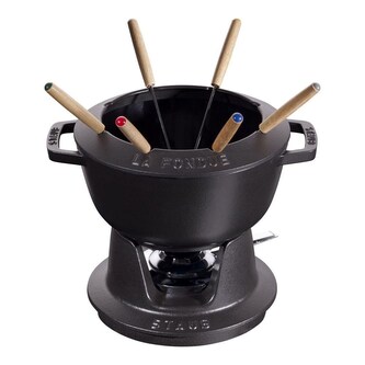 Staub sada na fondue, 20 cm, litinový, 2.36 l, až pro 6 lidí, pro všechny zdroje tepla, černá Staub sada na fondue, 20 cm, litinový, 2.36 l, až pro 6 lidí, pro všechny zdroje tepla, černá