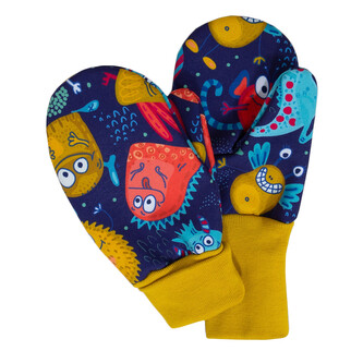 Palcové rukavice Bubulíni softshell; Barva: okrová; Velikost: 3 - 5 let