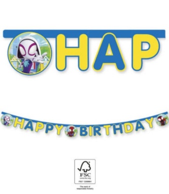 Narozeninový nápis Happy Birthday - Spidey a přátelé 300 cm