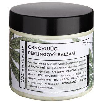 Organický obnovující pleťový a tělový peelingový balzám 200ml CBD apothecary