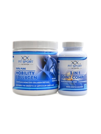 Fitsport nutrition - 100% pure mobility collagen fortigel 300g + 3 in 1 Joint Complex 120 tablet