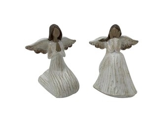 Andílek polyresin 75x70x85mm mix, bílá, hnědá