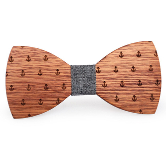 Dřevěný motýlek Gaira Sailor - světle hnědý-šedý