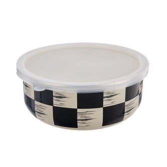 Miska ŠACHOVNICE Lem s víkem pr. 19 cm