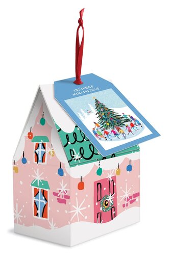 GALISON Puzzle Bruslení kolem vánočního stromu 130 dílků