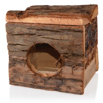 Dřevěný domeček s kůrou VELKÝ pro křečky, osmáky a další hlodavce Dřevěný domeček s kůrou VELKÝ pro křečky, osmáky a další hlodavce