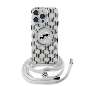 Karl Lagerfeld IML Monogram Crossbody K&CH Heads MagSafe Zadní Kryt pro iPhone 16 Pro Transparent Karl Lagerfeld IML Monogram Crossbody K&CH Heads MagSafe Zadní Kryt pro iPhone 16 Pro Transparent