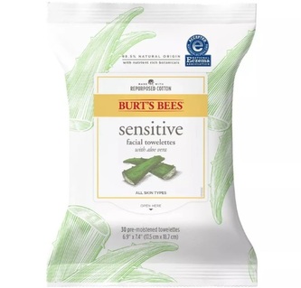 Čistící ubrousky na obličej pro citlivou pleť s aloe vera 30ks Burt's Bees