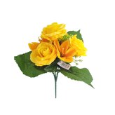 Růže kytice s přízdobou žlutá  H358