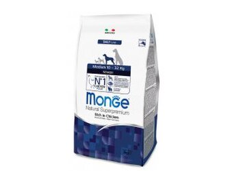 MONGE DOG Medium Senior Kuře, rýže 3kg 26/13