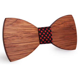 Dřevěný motýlek Gaira 3D - hnědý-červený