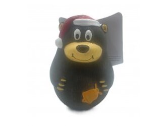 Vánoční medvídek s kulichem , pískací - LATEX**