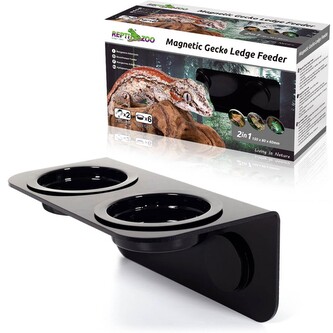 ReptiZoo Terarijní magnetické krmítko černé, 15x8x6,2cm
