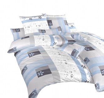 Dadka Povlečení krep Flér šedomodrá 140x200, 70x90 cm