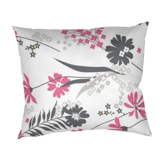 Dadka Povlak na polštář bavlna Agáta růžová na bílém 50x70 cm