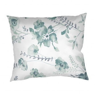 Dadka Povlak na polštář satén Kvítí mentolové na bílém 40x50 cm