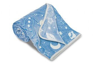 Svitap Dětská mikroplyšová svítící deka Vesmír modrý 100x150 cm