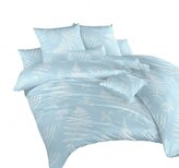 Dadka Povlečení krep Kapradí bílé na světle modrém 240x200, 2x70x90 cm