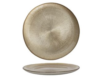 TALÍŘ JÍDELNÍ 21X1,5 CM, MATNÁ ZLATÁ, SKLO