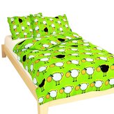 Dadka Povlečení krep do postýlky Stádo oveček zelené 90x130, 45x60 cm