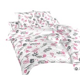 Dadka Povlečení bavlna Agáta růžová na bílém 140x200, 70x90 cm