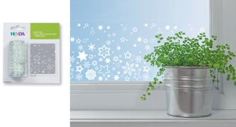 Ozdobná okenní páska 7,6cm x 2m - hvězdy