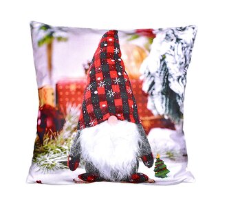 Forbyt Vánoční povlak 3D Skřítek s károvanou čepicí 6825MQ 40x40 cm