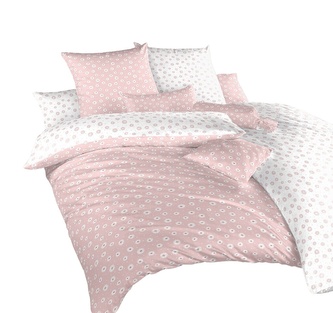 Dadka Povlečení krep Anežka bílá/pudrová DUO 140x240, 70x90 cm