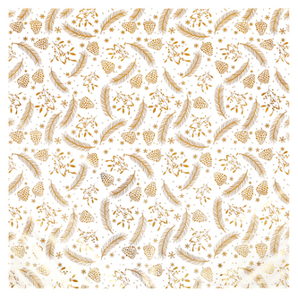 Ubrus - zlatý vánoční vzor, 100% polyester, 80 x 80 cm.
