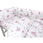 3-dílná sada Mantinel s povlečením - Míša Baletka, růžová, 135 x 100 cm; 135x100