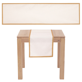 Běhoun vánoční - zlaté okraje, krémový, 100% polyester, 40 x150 cm.