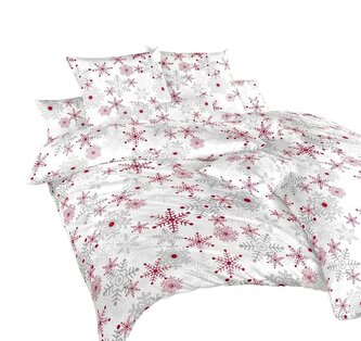 Dadka Povlečení krep Vločky šedé 220x200, 2x70x90 cm