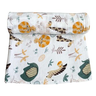 PREM INTERNACIONAL Zavinovací plena 120x120 cm Africká zvířátka (balení 1 ks)