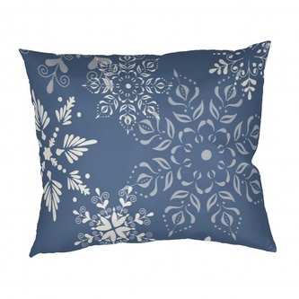 Dadka Povlak na polštář krep Snowflakes šedomodré 50x70 cm