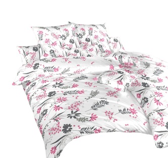 Dadka Povlečení bavlna Agáta růžová na bílém 240x200, 2x70x90 cm