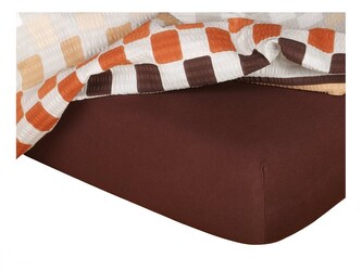Dadka Jersey prostěradlo tmavě hnědá 90x200x25 cm