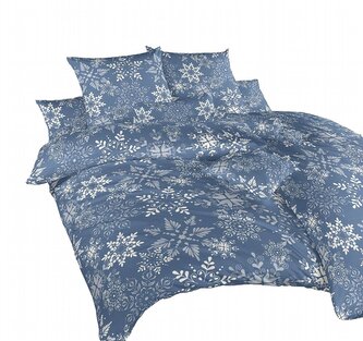 Dadka Povlečení krep Snowflakes šedomodré 140x200, 70x90 cm Dadka Povlečení krep Snowflakes šedomodré 140x200, 70x90 cm