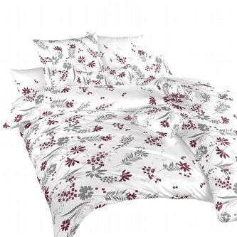 Dadka Povlečení krep Agáta vínová na bílém 240x220, 2x70x90 cm