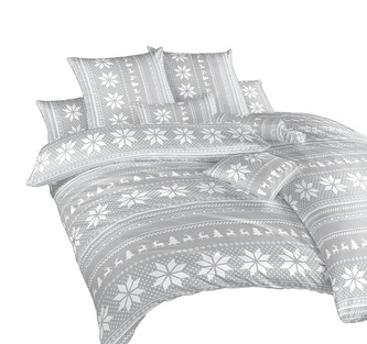 Dadka Povlečení krep Sobi šedí 240x200, 2x 70x90 cm