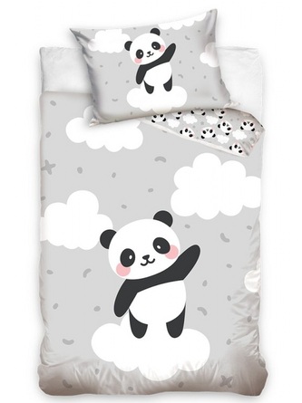 TipTrade Povlečení bavlna do postýlky Panda na obláčku 100x135, 40x60 cm