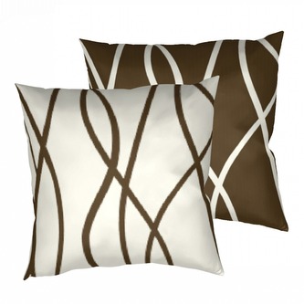 Dadka Povlak na polštář bavlna Vlny banánové/hnědé DUO 40x40 cm