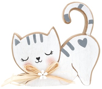 Kočka dřevěná na postavení 14 cm Kočka dřevěná na postavení 14 cm