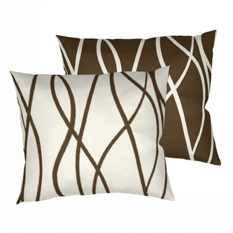 Dadka Povlak na polštář bavlna Vlny banánové/hnědé DUO 70x90 cm