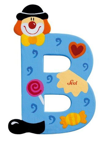Drewniana literka B, Clown