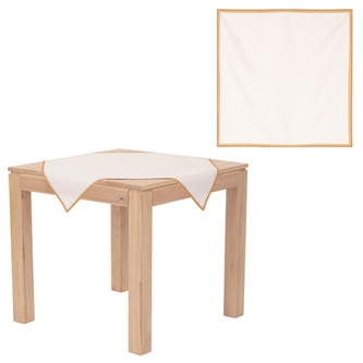 Ubrus vánoční - zlaté okraje, krémový, 100% polyester, 80 x 80 cm.